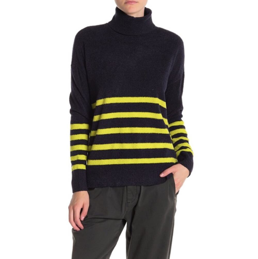 Vince Camuto Soft Striped Turtleneck Sweater Size M